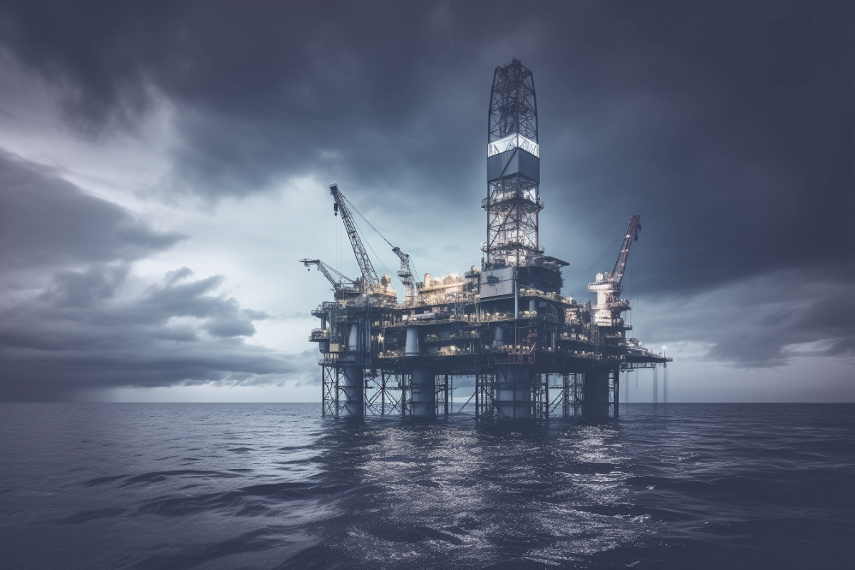 AI-generert bilde av en oljerigg